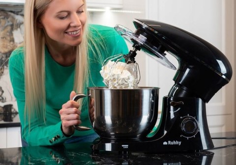 Robot Planetarny Kuchenny Ruhhy 2200W, 6,2L, 6 Prędkości, Czarny