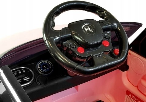 Super Autko Na Akumulator Dla Dzieci Z Pilotem, Led, Radio Fm Różowe
