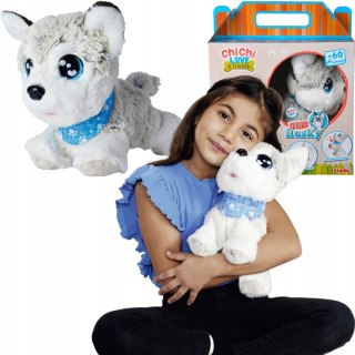 Chi Chi Love Interaktywny Piesek Husky 30Cm, 12 Komend, Dźwięki, 3+ Szary