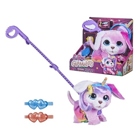 Hasbro Furreal Glamalots Piesek Interaktywny Na Smyczy Z Akcesoriami Różowy