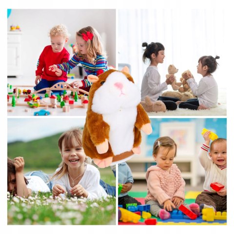 Interaktywny Chomik Zabawka Dla Dzieci Powtarzający Dźwięki 16Cm Plusz Aaa