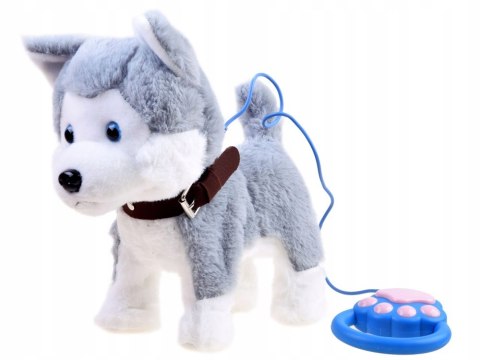 Interaktywny Piesek Husky Pluszowy Z Smyczą, Reakcje Dźwiękowe I Ruchowe