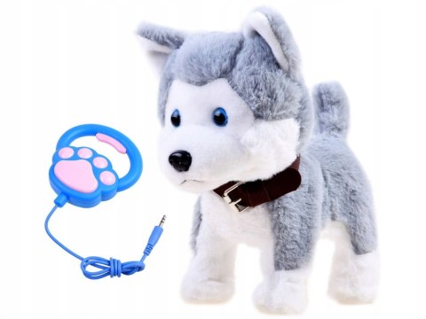 Interaktywny Piesek Husky Pluszowy Z Smyczą, Reakcje Dźwiękowe I Ruchowe