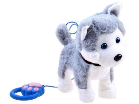 Interaktywny Piesek Husky Pluszowy Z Smyczą, Reakcje Dźwiękowe I Ruchowe