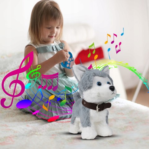 Interaktywny Piesek Husky Zdalnie Sterowany Głosem I Dotykiem Dla Dzieci