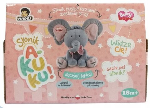 Interaktywny Słonik A Kuku 24Cm Pluszowy Mówiący I Śpiewający Dla Dzieci
