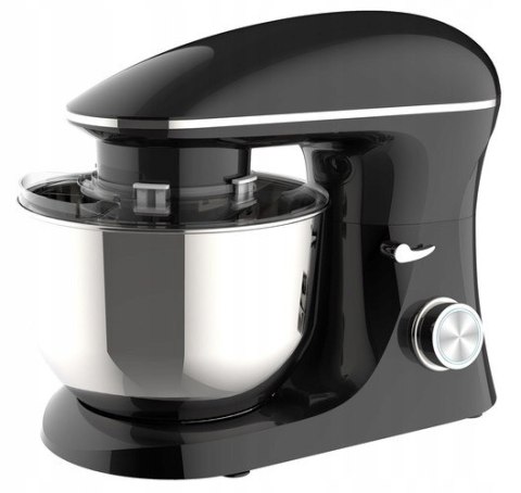 Robot Kuchenny Planetarny Mocny 2200W, Czarny, Misa 6,5L 6 Prędkości Czarny