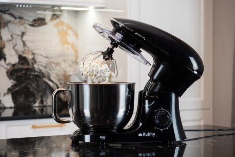 Robot Kuchenny Planetarny Mocny 2200W, Czarny, Misa 6,5L 6 Prędkości Czarny