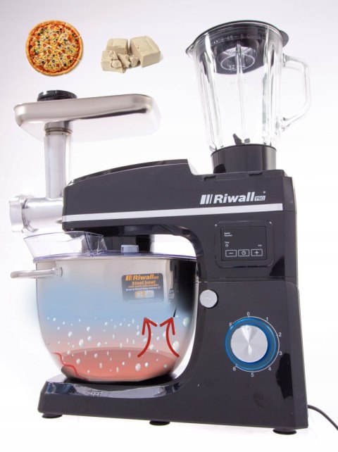 Robot Kuchenny Riwall 2.1 Z Podgrzewaną Misą 8,5L, Blender 1,5L 4000W