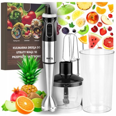 Wielofunkcyjny Blender Ręczny Emavo 1000W Z Kruszarką Do Lodu, 7 Elementów