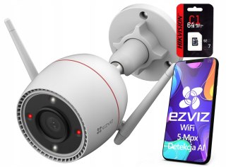 Ezviz H3c 5Mp Kamera Zewnętrzna Wifi, Ai, Kolor Nocą, Mikrofon, Ip67, Biała
