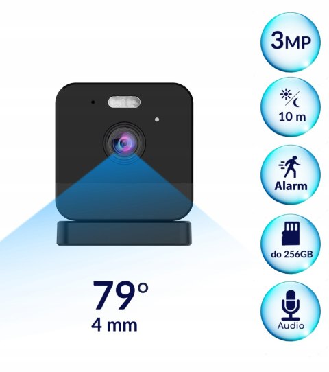 Kamera Ip M3 Cube 3Mp Wifi Z Detekcją Ruchu I Dwustronną Komunikacją