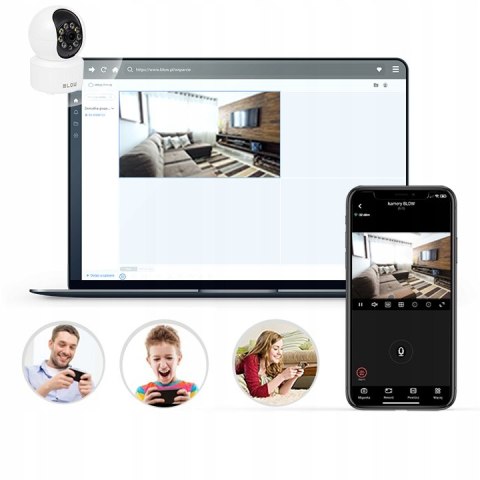 Kamera Obrotowa Wifi Ip Wewnętrzna 3Mpx 2K Zoom Detekcja Ruchu 75° Smart