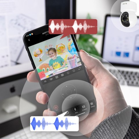 Kamera Obrotowa Wifi Ip Wewnętrzna 3Mpx 2K Zoom Detekcja Ruchu 75° Smart