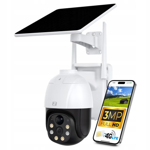 Kamera Solarna Gsm 3Mp Z Akumulatorem I Panelem 7W, Bezprzewodowa