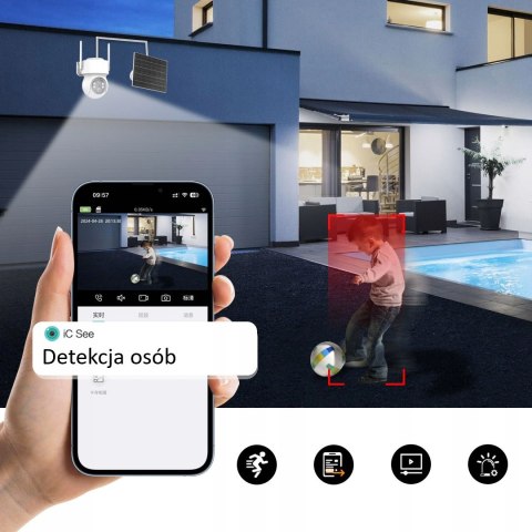 Kamera Zewnętrzna Fortis Se-Cam 4.0 Solar Wifi Full Hd Z Wykrywaniem Ruchu