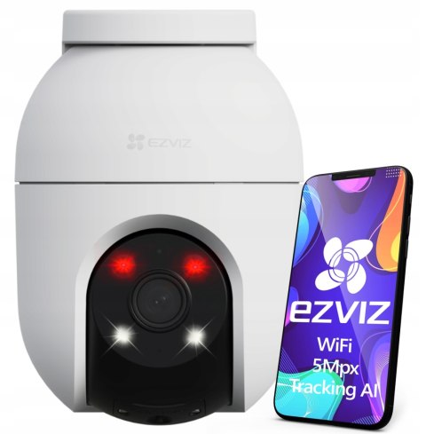 Kamera Zewnętrzna Wifi Obrotowa 5Mpx 3K Ai Śledzenie 360° Noc Hd Dual Light