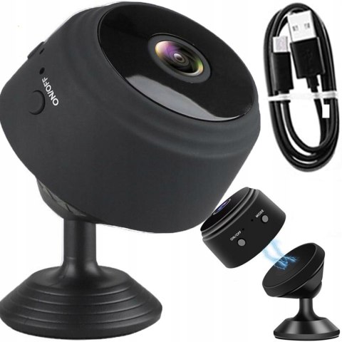 Kompaktowa Mini Kamera Wifi Full Hd Z Detekcją Ruchu I Uchwytem