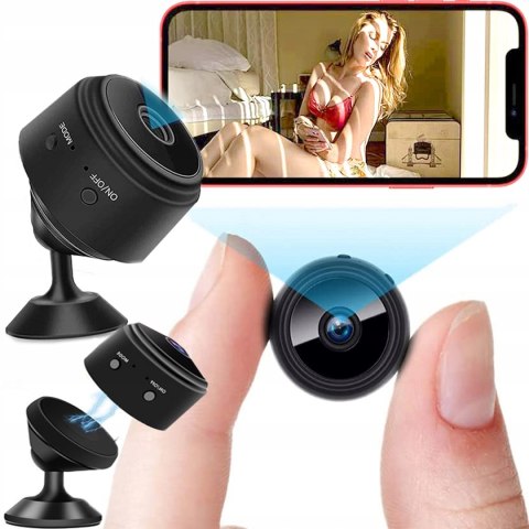 Kompaktowa Mini Kamera Wifi Full Hd Z Detekcją Ruchu I Uchwytem