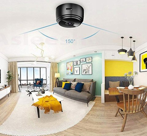Kompaktowa Mini Kamera Wifi Full Hd Z Detekcją Ruchu I Uchwytem