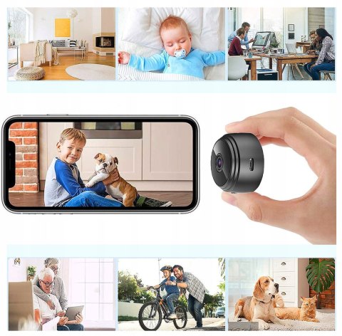 Kompaktowa Mini Kamera Wifi Full Hd Z Detekcją Ruchu I Uchwytem