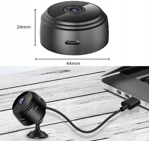 Kompaktowa Mini Kamera Wifi Full Hd Z Detekcją Ruchu I Uchwytem
