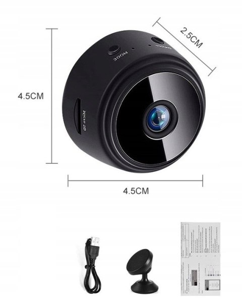 Mini Kamera Wifi Full Hd Detekcja Ruchu I Magnes, Dostęp Zdalny