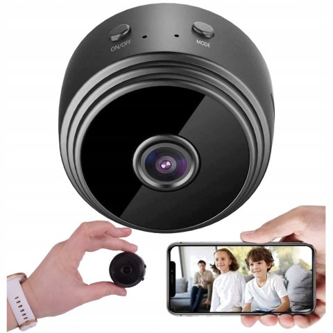 Mini Kamera Wifi Z Noktowizją 150° Full Hd Do Monitoringu Domu Niania
