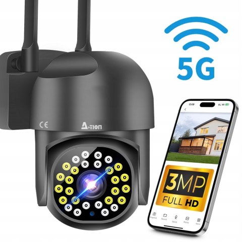 Zewnętrzna Kamera Ip A-1008 2K 3Mpx Wifi6 2.4G/5G Z Obiektywem Dualnym
