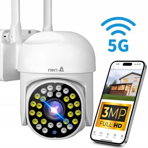 Zewnętrzna Kamera Ip A-1008 2K 3Mpx Wifi6 2.4G/5G Z Obiektywem Dualnym