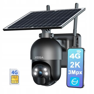 Zewnętrzna Kamera Solarna 3G/4G Lte 2K 3Mpx Z Obrotem 355° I Zoomem 4X Ip66
