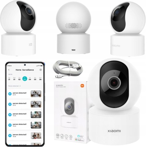 Xiaomi Kamera Wifi Domowa 360° Full Hd 1080P Z Czujnikiem Ruchu Ios Android