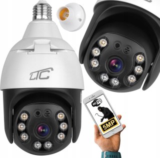 Kamera Bezprzewodowa W Żarówce 5Mp, Monitoring Zewnętrzny Ip65