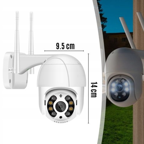 Kamera Bezprzewodowa Wifi Obrotowa 2Mpx 1080P Ip66 Monitoring Zewnętrzny Sd
