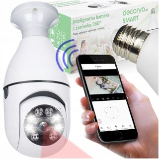 Kamera Ip 360° Full Hd Z Żarówką E27, Nocny Tryb I Alarmem Sterować Kamerą W Zakresie 360°