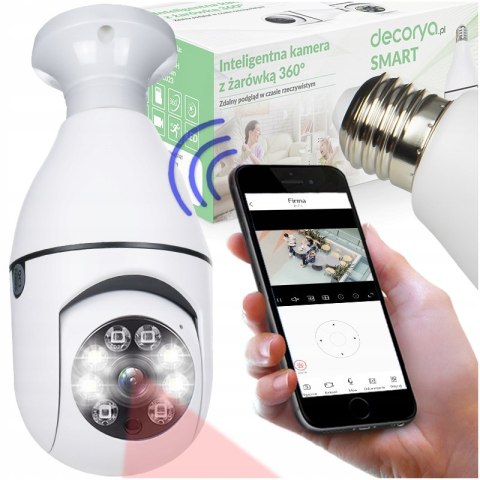 Kamera Ip 360° Full Hd Z Żarówką E27, Nocny Tryb I Alarmem Sterować Kamerą W Zakresie 360°