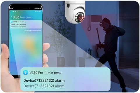 Kamera Ip 360° Full Hd Z Żarówką E27, Nocny Tryb I Alarmem Sterować Kamerą W Zakresie 360°