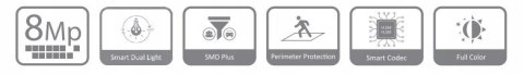 Kamera Ip Dahua 8Mpx 4K Wizsense Ai Smart Dual Illuminators Ip67 Monitoring