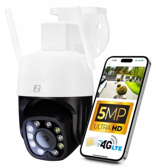 Kamera Ip Gsm 5Mp Z Obrotową Głowicą, Audio, Detekcja Ruchu, 4G Lte