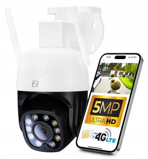 Kamera Ip Gsm 5Mp Z Obrotową Głowicą, Audio, Detekcja Ruchu, 4G Lte