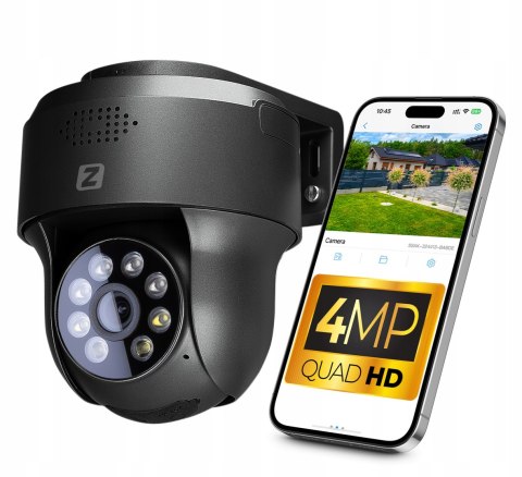 Kamera Ip Obrotowa P4 Dark Wifi 4Mp Z Zoomem, Detekcja Ruchu