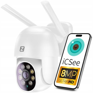 Kamera Ip Zintronic I8 Wifi 8Mp 4K Hd, Ptz, Nocna, Detekcja Ruchu
