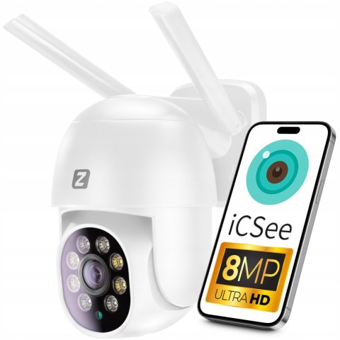 Kamera Ip Zintronic I8 Wifi 8Mp 4K Hd, Ptz, Nocna, Detekcja Ruchu