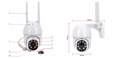 Kamera Ip Zintronic I8 Wifi 8Mp 4K Hd, Ptz, Nocna, Detekcja Ruchu