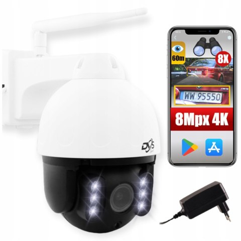 Kamera Obrotowa Ip Wifi 4K 8Mpx 8X Zoom, Sony, Detekcja Ruchu, Ip66 50M Ir
