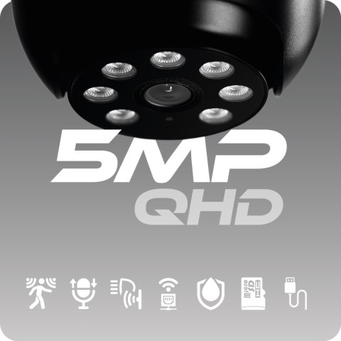 Kamera Obrotowa Ip Wifi 5Mpx Ptz 5X Zoom, Detekcja Osób, Audio Na Żywo
