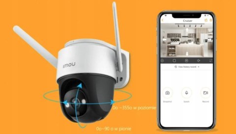 Kamera Wifi 4Mp Ip66 Obrotowa 355° Pochylenie 90° Na Żywo Z Syreną 110Db