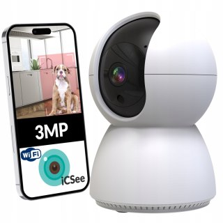 Kamera Wifi Ip 3Mp Obrotowa Z Audio I Detekcją Ruchu, Slot Microsd 128Gb