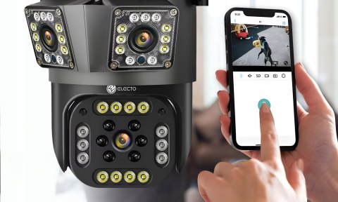 Kamera Wifi Ip Obrotowa Hd 2X2mp+Atrapa, Auto Tracking, 355°/110°, Ip66
