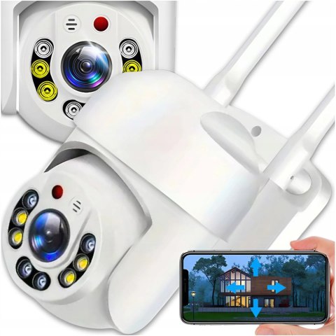 Kamera Wifi Ip Zewnetrzna Full Hd 2Mp Obrotowa Zoom 4X Detekcja Ruchu Białą